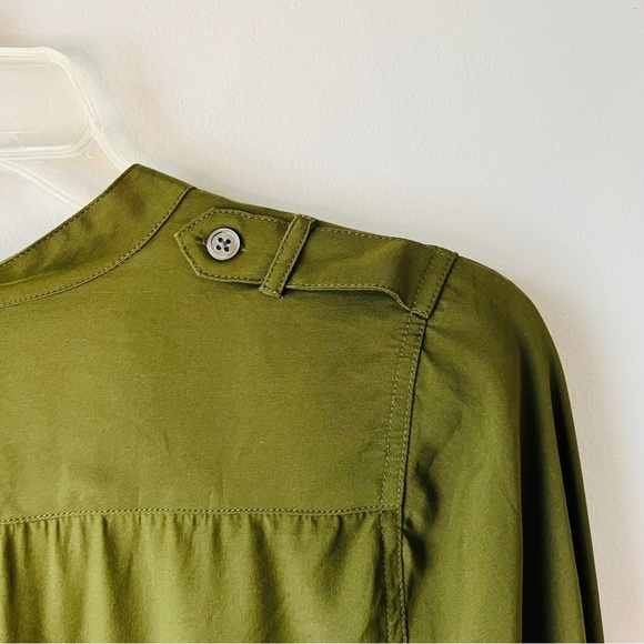Elizabeth and James Silk Olive Utility Shirt - PRICE DROP - Picture 9 of 12